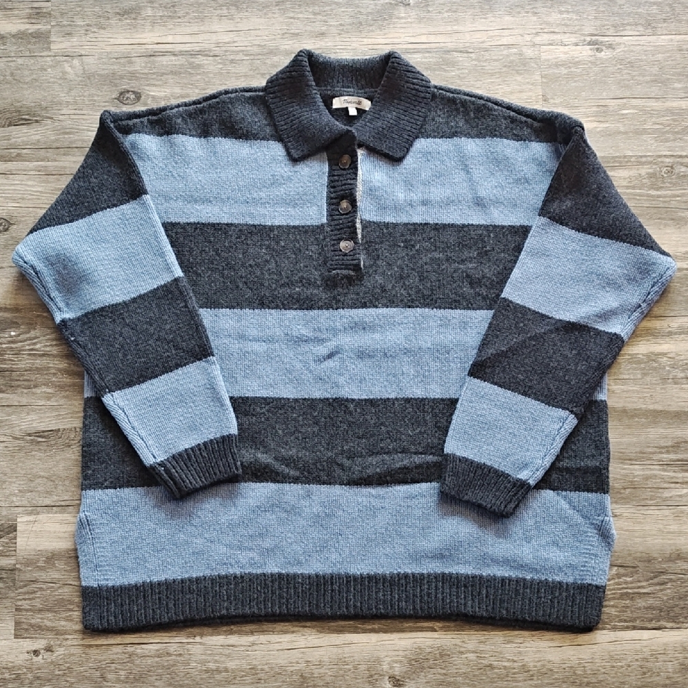 Madewell Striped Pullover Sweater. Size XL